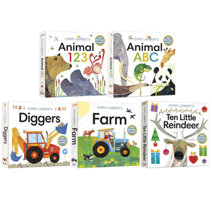 英文原版 新品 DK Jonny Lambert 123/ABC/Diggers/Farm/Ten Little Reindeer 宝宝认知识数字字母 交通工具农场动物