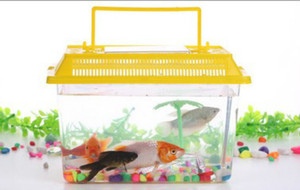 大中小号金鱼缸手提封闭式乌龟缸透明宠物饲养盒塑料盒仓鼠乌龟盒