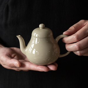 中式手工草木灰釉茶壶复古单壶小茶壶家用陶瓷泡茶壶功夫茶具定制