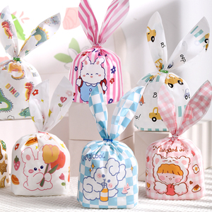 卡通可爱兔耳朵糖果雪花酥烘焙零食包装袋儿童送礼品袋圣诞兔子袋