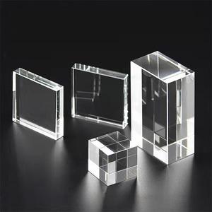 K9人造水晶方体方块长方形立方体 玻璃方块底座 内雕水晶白胚料