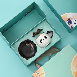 熊猫礼品定制送客户可爱四川成都特色熊猫纪念品年会实用伴手礼盒
