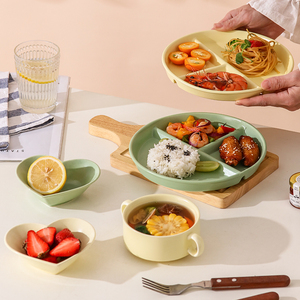 陶瓷日式分隔盘儿童分餐盘早餐盘子创意分隔餐盘家用减脂减肥定量