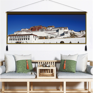 民族风西藏布达拉宫挂毯布艺画房间装饰藏族主题餐厅壁挂小挂毯