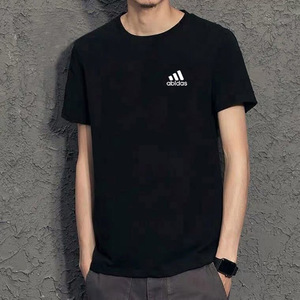 韩版阿迪达斯运动纯棉短袖t恤男士夏季薄款潮牌大码半袖重磅上衣
