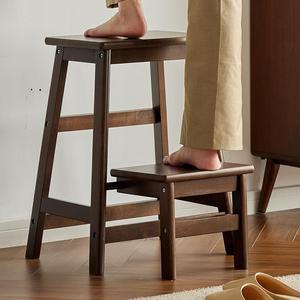 家用实木梯凳折叠榫卯多功能凳高凳小梯子垫高凳便携吧台凳换鞋凳