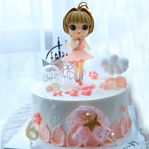 Q版小樱公主蛋糕装饰摆件百变小樱女孩子烘焙生日城堡插件插牌