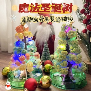 魔法树七彩圣诞树神奇浇水会开花的纸树开花玩具结晶圣诞节礼品