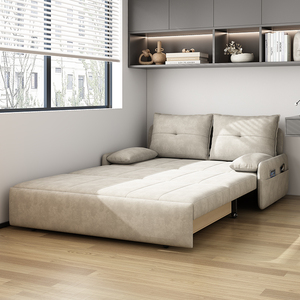 沙发床两用可折叠床客厅单双人小户型多功能科技布推拉床储物拆洗