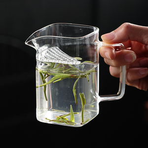 功夫茶具大小号公杯耐热温高硼硅玻璃加厚公道杯茶漏过滤网分茶器