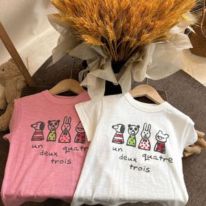 巴拉巴柆新款买一送一  纯棉T恤女童夏季爆款印花洋气潮流童装小