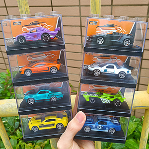 展示盒合金小汽车模型仿真收藏跑赛车玩具幼儿园礼物儿童套装男孩