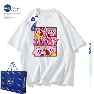NASA联名星之卡比女童短袖t恤纯棉夏季痞帅男童潮牌儿童中大童装