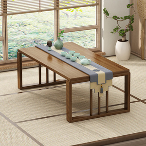 中式飘窗小桌子榻榻米茶桌实木日式禅意矮桌阳台茶几折叠炕桌家用