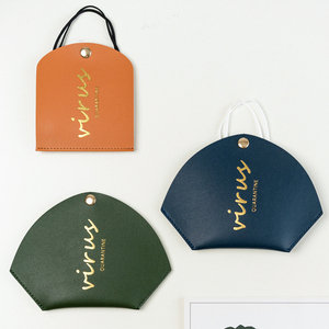 日本皮革口罩收纳袋便携随身收纳夹防尘套存放袋可折叠装KN95立体