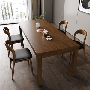 实木餐桌椅长方形全实木饭桌家用洽谈桌白蜡木餐桌咖啡桌一桌四椅