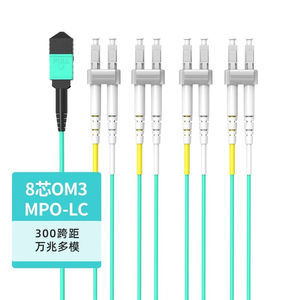 汤湖MPO光纤跳线8/12/24芯万兆多模MPO-LC跳线万兆OM3/OM4MPO尾纤
