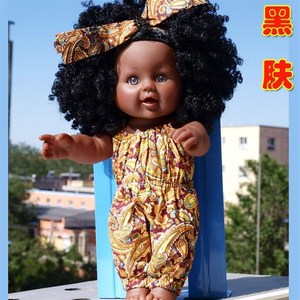 非洲娃娃小黑人女孩o非洲小黑孩娃娃小黑人娃娃非洲仿真玩偶欧美