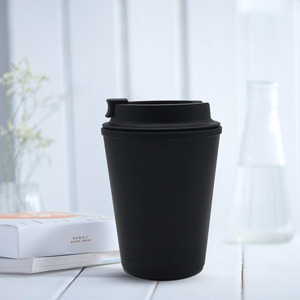 跨境12oz/350ml双层塑料pp杯随行耐热咖啡杯促销礼品水杯