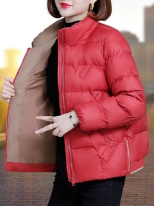 正品匹克适配红色棉服外套女秋冬2023年新款宽松加厚中年妈妈冬季