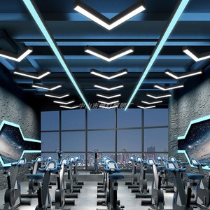 定制LED箭头灯具办公室走廊商超过道指向灯V型健身房铁艺造型吊灯