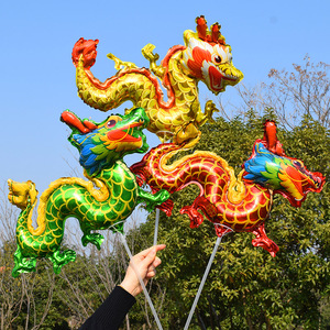 开学季新装饰龙年春节气球儿童手持年会氛围地推道具场景布置批发