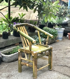 竹椅子靠背椅家用楠竹椅单人手工编织老式竹子小椅阳台休闲竹凳子