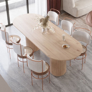 北欧设计师实木餐桌椅组合现代民宿咖啡厅客厅创意洽谈长桌办公桌