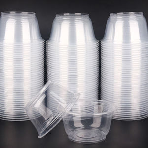 一次性碗塑料圆形餐盒商用饭盒700外卖快餐盒冰粉凉皮碗带盖