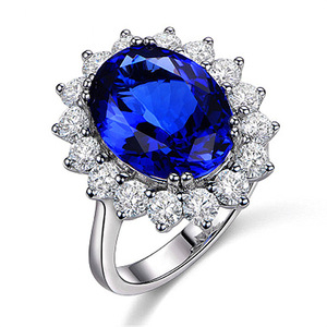 GIXI戴妃款蓝宝石戒指开口可调节坦桑石蓝宝石戒指彩宝女活口指环