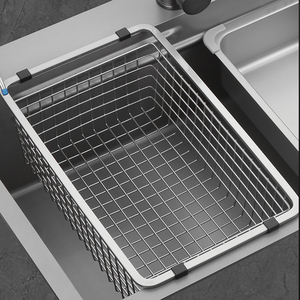 304不锈钢沥水篮厨房水槽沥水架洗菜盆碗碟架洗碗池大单槽置物架