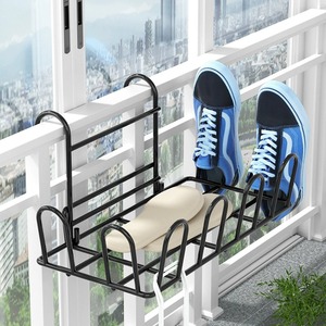 阳台晒鞋子神器晾鞋架室外阳台窗户防盗网护栏杆置物晾衣凉鞋的架