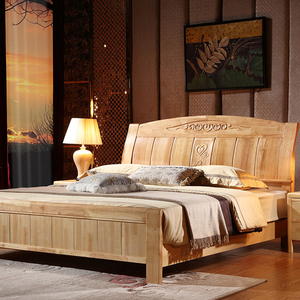 实木床工厂直销床实木经济型中式木头床双G人床1.8米箱式床储物1.