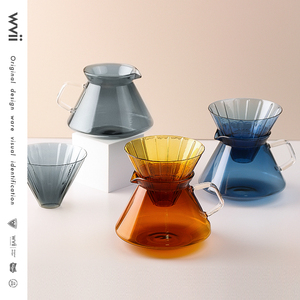 wvi日式创意彩色v60过滤杯云朵分享壶美式滴漏手冲咖啡壶器具套装