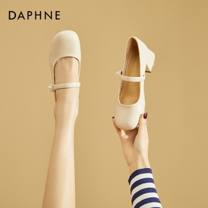 达芙妮Daphne ~2024春季新款浅口仙女单鞋粗跟晚晚法式玛丽珍女鞋