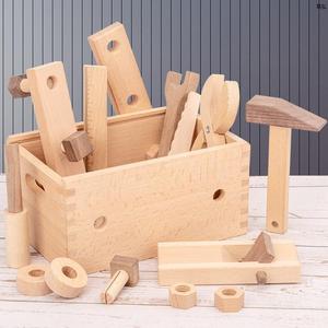 儿童过家家修理工具箱益智玩具仿真拆装木工盒螺丝螺母木制男孩子