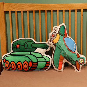 仿真火箭飞机坦克抱枕毛绒玩具模型装饰公仔玩偶儿童男孩生日礼物