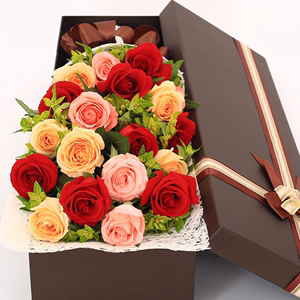全国鲜花速递同城红玫瑰礼盒花束表白礼物北京广州上海配送店女友