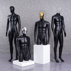 男模特道具假人体模型黑色塑料全身半西服潮牌服装店衣服展示架子