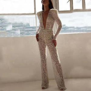 Ling Sa Jin Long sleeved Long sleeved Pants jumpsuit