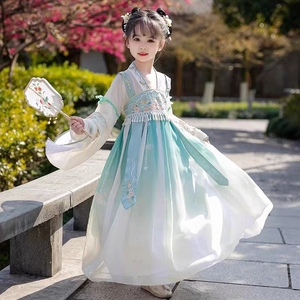 玛米玛卡女童汉服春季中国风2024新款超仙古装儿童装古风裙子女孩