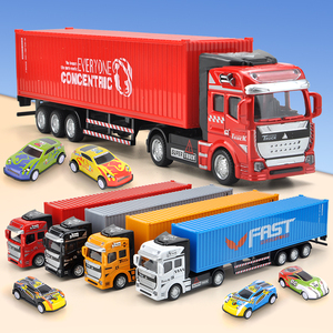 集装箱玩具儿童合金重型大卡车模型男孩运输货车货柜车半挂小汽车