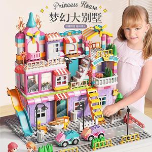 费乐梦幻城堡积木玩具女孩3一6岁儿童益智拼装 飞狗moco玩具小屋