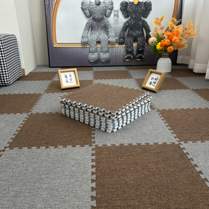 地毯客厅2024新款亚麻拼接地垫大面积全铺卧室床边毯可拆洗地板垫