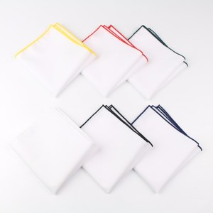 Men's Sunny Style Cotton Handkerchief White Pocket Square Co