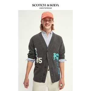Scotch&Soda荷兰苏打春季新款 印花风格开衫针织衫外套男女同款
