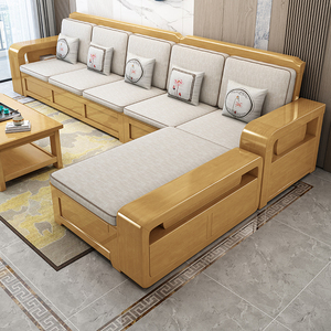 全实木沙发客厅2024年新款冬夏两用北欧原木家具现代简约木质沙发