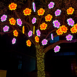 LED紫荆花灯防水彩灯满天装饰灯过新年街道工程小区亮化灯挂树灯