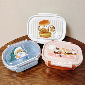 日本制mofusand鲨鱼猫咪卡通幼儿宝宝便当点心水果饭盒餐盒现货