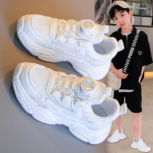 安䂿亲子联名儿童鞋子2024新款运动小白鞋男童透气网鞋女童鞋夏季